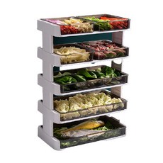 Leon 5層分類堆疊食材配菜整理架 JY158, 白色的, 1個