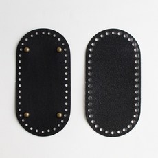 yarna 타원형 소꼬발 가죽 바닥 + 폴리 바닥 세트 20 x 10 cm, 1세트, 블랙(가죽바닥)