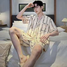 PEONIST 男士休閒口袋短袖睡衣上下套裝