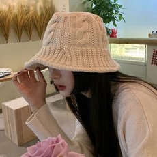 biggirlstory 女性保暖針織麻花漁夫帽