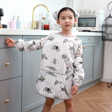 베베슈에뜨 아동용 민소매 메쉬 방수 미술가운 + 팔토시 + 두건 세트