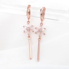 女性方晶鋯石單扣垂墜日常金針Lumi耳環 14K JR387 + 收納盒