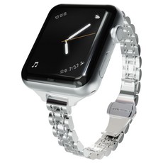 miak Apple Watch 纖薄五珠錶帶, 銀色