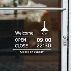 Sweet Space 營業/休息 星期公休 款式17 店家貼紙 + 備用貼紙組, 白色