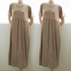 테라우드 여성용 냉감 쿨링 롱원피스 잠옷 2p