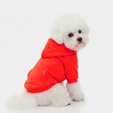 나인투겟 강아지 코지 스냅 후드 티셔츠, 레드, 1개