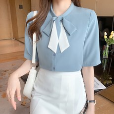 LUNA GIRL 天鵝蝴蝶結雪紡衫