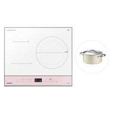 삼성전자 BESPOKE 빌트인 인덕션 3구 글램 핑크 + 냄비, NZ63B6527XP, 방문설치