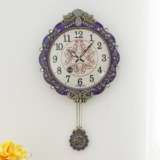 무소음 장미꽃 주물 추벽시계 HSC-502P, 보라