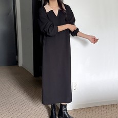 BONBONSTORY 三角撞色領孕婦洋裝