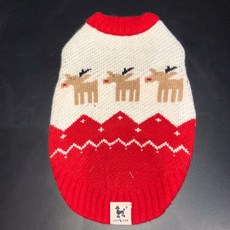 까니쉬 강아지옷 크리스마스 루돌프 니트, 레드, 1개