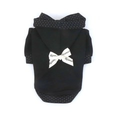 Red Puppy 狗狗 Lovely 蝴蝶結連帽上衣, 黑色