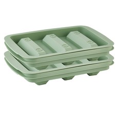 EASY&FREE ICEPOLE 大型長條製冰盒 3格, 綠色, 2個