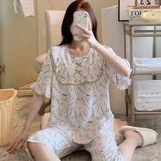 피어니스트 여성용 냉감 소프트 러블리 반팔 잠옷 상하의 세트