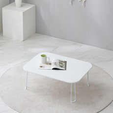 조은세상 심플 라운드 접이식 테이블, 화이트