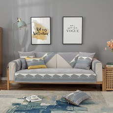 I Love Home 獨特格紋沙發套, 灰色, 1個