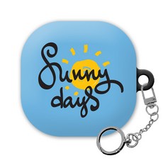 몬드몬드 쿨 갤럭시 버즈 프로 라이브 하드 케이스 + 키링 세트, Sunny day, 1개