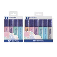 STAEDTLER Textsurfer Pastel 364系列螢光筆 CWP4PA 4色組合 +螢光筆 CWP6PA 6色組合, 混色, 1套