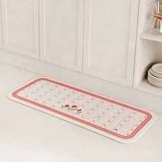 Rugum 法式晨間鬱金香pvc防水多用途廚房緩衝地墊, 1個, 珊瑚色