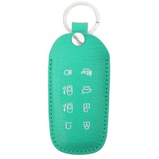 BASLI Crispe 皮革智能鑰匙殼 Genesis 全車款, GN028, 薄荷綠(鑰匙殼) + 銀(環)