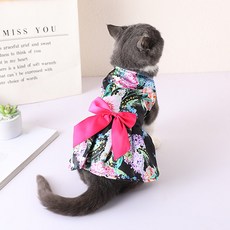 아티펫 반려동물 빅리본 유럽풍 원피스, 블랙, 1개