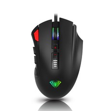 QSENN AULA H512 RGB 側鍵自定義遊戲滑鼠, 單品, 混色