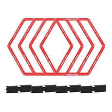 Block Mart 六角敏捷梯 4入 + 連接環 4入組, 紅色(梯子)