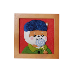 아트세상 羊毛氈名畫惡搞相框製作DIY套組, 1套, 自畫像小狗