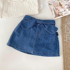 BabyMax 兒童Bedy蝴蝶結牛仔短裙