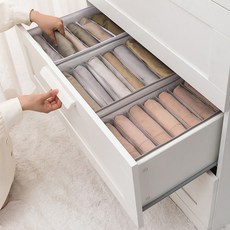 DOSell PVC 堅固分格透氣衣物收納盒套組, 4個, 灰色