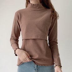 Damon 孕婦高領波浪邊長袖上衣 CHS095