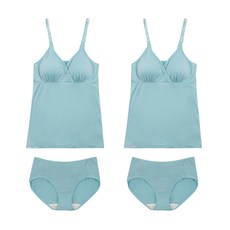 IUNIQUE 基本款天絲哺乳背心 2入+內褲 2入
