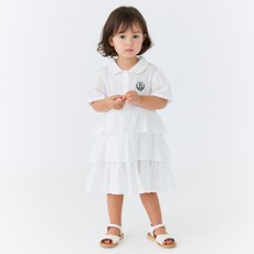 Bebeju 女童涼感透氣浪漫短袖襯衫式連身裙