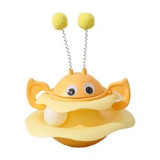 Bayler 蜜蜂不倒翁遊樂盤 逗貓玩具, 黃色, 1個