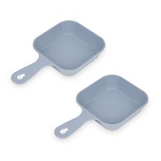 국산 새드리 사각 손잡이 앞접시, 2세트, 단품, 그레이