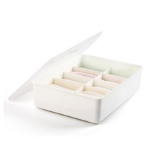 春日陽光有蓋內衣襪子收納盒 奶油白, 1個