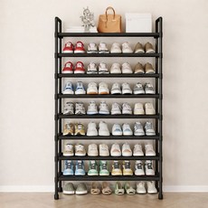 DANACELL 窄玄關纖薄鞋櫃 8層, 黑色, 1個