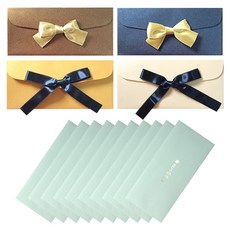 2Youngdesign 絲帶珍珠錢信封 4p 隨機發送 + 留言零用錢信封謝謝你 10p 套組, 1套