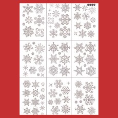 G&HOME 銀色珠光聖誕窗貼 9入 無痕靜電貼, 混合色