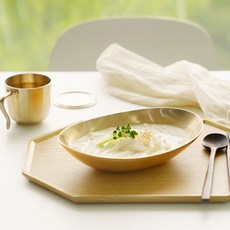 Notdam 韓國傳統手工黃銅橢圓湯碗, 黃銅色, 1個
