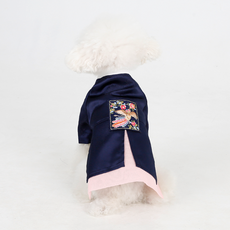 AMYLOVESPET 狗狗花牆青鶴韓服, 海軍藍, 1個