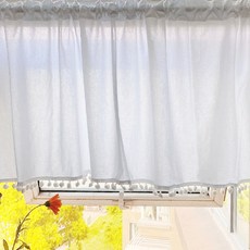 Maket Gamseong 輕柔飄逸半門簾, 白色球