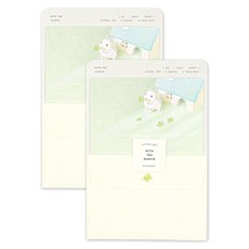대시앤도트 위드 유 올웨이즈 레터 편지지 8p + 봉투 4p 세트, 럭키 버니, 2세트