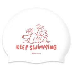 KeepSwimming Wave Resort 矽膠舒適泳帽, 1個, 日落橙