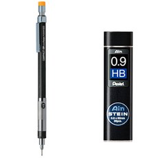 Pentel 飛龍文具 Graphlet 自動鉛筆 PG509-GD + Ain STEIN 自動鉛筆芯 HB 套組, 0.9mm, 1組