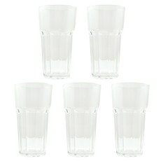 다회용 플라스틱 카페컵 팔각 415ml, 5개, 1세트