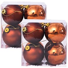 PARTYHAE 綜合球聖誕樹裝飾組 8入 x 2組, 勃根地紅