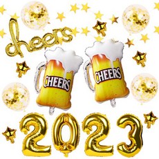 인디케이 치얼스 2023 새해 파티 종합세트, 혼합색상, 1세트