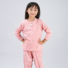 Kids Line 女童用Yummy蜜桃絨睡衣上下衣套組