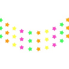 PARTYSHOW 螢光派對拉旗 星星, 混合顏色, 3套